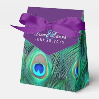 Plum Lila Peacock Wedding Geschenkschachtel