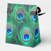 Plum Lila Peacock Wedding Geschenkschachtel (Rückseite)