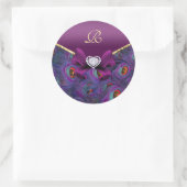Plum Lila Peacock Wedding Gift Siegel Runder Aufkleber (Tasche)
