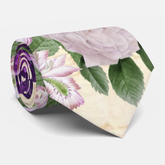 Plum Lila Peony Vintag Musical Krawatte (Gerollt)