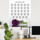 Plum Lila Rose 29 Tabelle Hochzeitskarte Poster (Heimbüro)