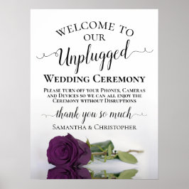 Plum Lila Rose Chic Unplugged Wedding Zeremonie Poster
