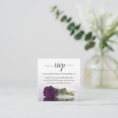 Plum Lila Rose Elegant Wedding UAWG QR Code Begleitkarte (Stehend Vorderseite)