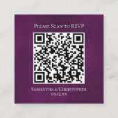 Plum Lila Rose Elegant Wedding UAWG QR Code Begleitkarte (Rückseite)