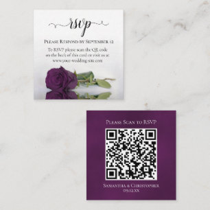 Plum Lila Rose Elegant Wedding UAWG QR Code Begleitkarte