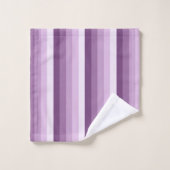 Plum lila Schattenstreifen Badhandtuch Set (Waschlappen)