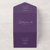 Plum Lila | Script Herbst QR Code Hochzeit All In One Einladung (Außenbereich)