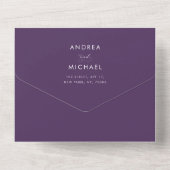 Plum Lila | Script Herbst QR Code Hochzeit All In One Einladung (Rückseite)