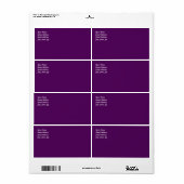 Plum Lila Shipping Label (Vorne)