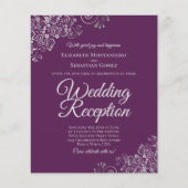 Plum Lila Silver Wedding Reception BUDGET laden (Vorderseite)
