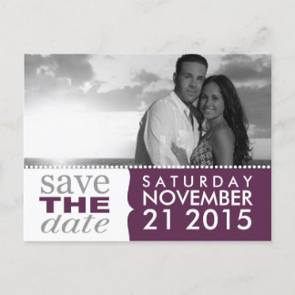 Plum Lila Sweet Beginnings Save the Date Foto Ankündigungspostkarte