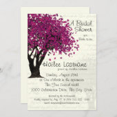 Plum Lila Tree Brautparty Einladung (Vorne/Hinten)