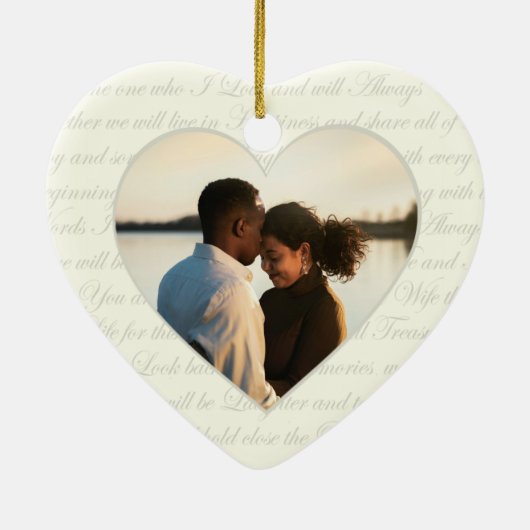 Plum Lila Tree Wedding Foto Keramikornament (Hinten)