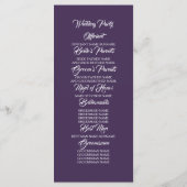 Plum Lila und Burgund Blumenzettel Programm (Rückseite)