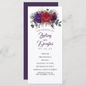 Plum Lila und Burgund Blumenzettel Programm (Vorne/Hinten)