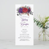 Plum Lila und Burgund Blumenzettel Programm (Stehend Vorderseite)