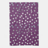 Plum Lila und Silver Glitzer City Dots Küchentuch (Vertikal)