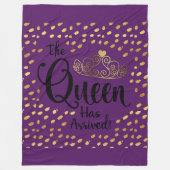 Plum Lila Violet und Goldqueen Tiara Throw Fleecedecke (Vorderseite)