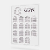 Plum Lila Wappen Monogram Wedding Seating Acrylschild (Winkel)