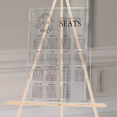 Plum Lila Wappen Monogram Wedding Seating Acrylschild