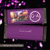 Plum Lila Wedding Candy Bar Wrapper mit Foto