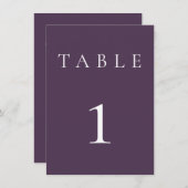 Plum Lila Wedding/Event I Tischnummer (Vorne/Hinten)