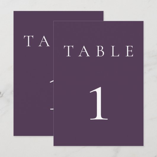 Plum Lila Wedding/Event I Tischnummer (Vorne/Hinten)
