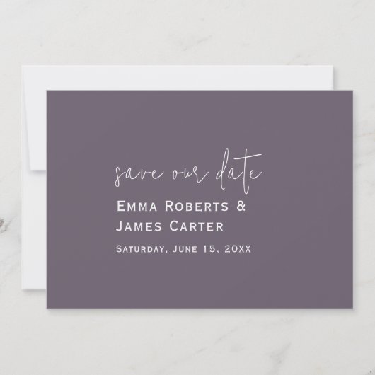 Plum Lila Wedding Save the Date (Vorderseite)
