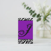 Plum Lila Zebra Print Pattern Business Card Visitenkarte (Stehend Vorderseite)
