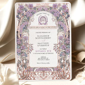 Plum & Lilac Art Nouveau Liebe Gewerkschaft Einlad Einladung