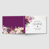 Plum Lilac Lila Floral Rose Gold Wedding Gästebuch (Voll)