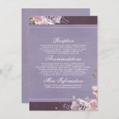 Plum Lilac und Mauve Wedding Information Guest Begleitkarte (Vorne/Hinten)