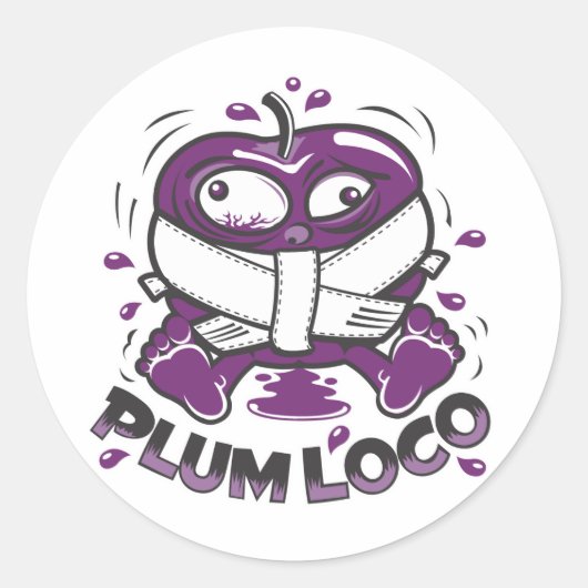 Plum Loco Design Runder Aufkleber (Vorderseite)