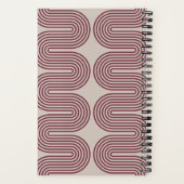 Plum Lombard Wavy Lines Modern Custom Notebook Notizblock (Rückseite)