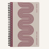 Plum Lombard Wavy Lines Modern Custom Notebook Notizblock (Vorderseite)