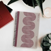 Plum Lombard Wavy Lines Modern Custom Notebook Notizblock