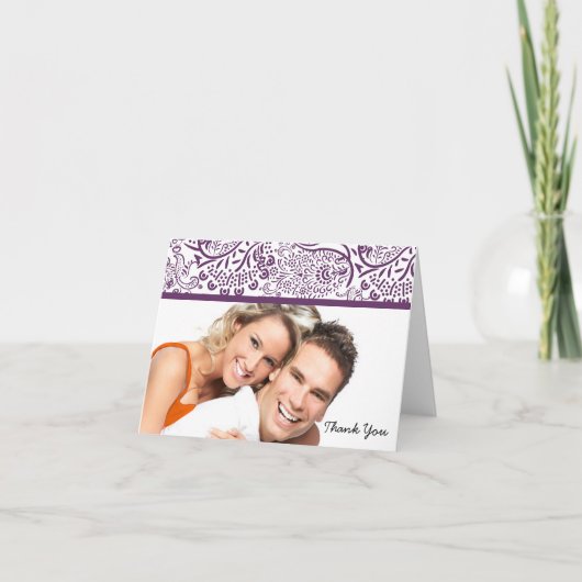 Plum Love Birds Wedding Danke, dass ihr Karten hab (Vorderseite)