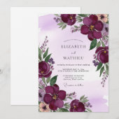 Plum Majestic Spring Wedding Einladung (Vorne/Hinten)