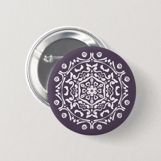 Plum Mandala Button (Vorne & Hinten)
