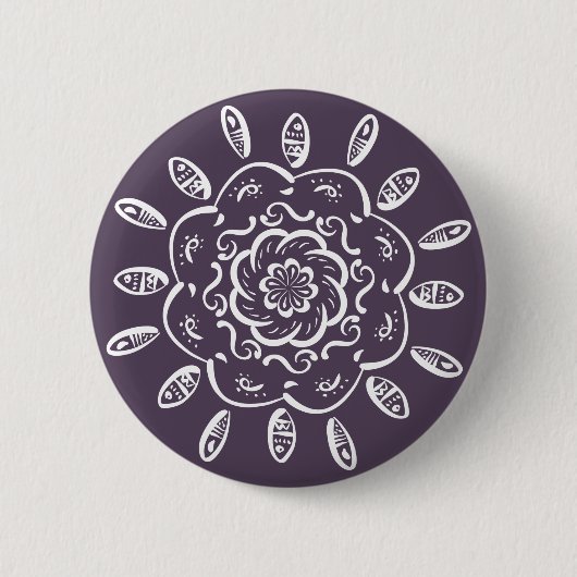 Plum Mandala Button (Vorderseite)