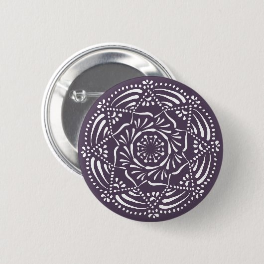Plum Mandala Button (Vorne & Hinten)