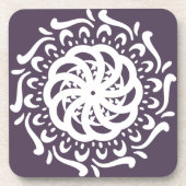 Plum Mandala Getränkeuntersetzer (Vorderseite)