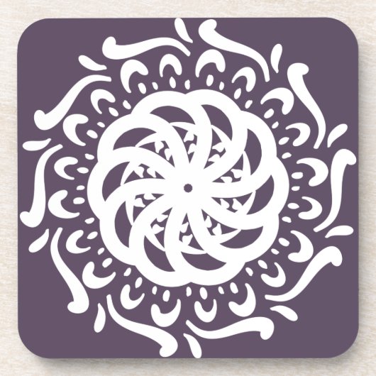 Plum Mandala Getränkeuntersetzer (Vorderseite)