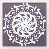 Plum Mandala Glasuntersetzer (Vorderseite)