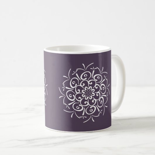 Plum Mandala Kaffeetasse (VorderseiteRechts)