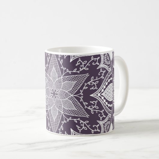 Plum Mandala Kaffeetasse (VorderseiteRechts)