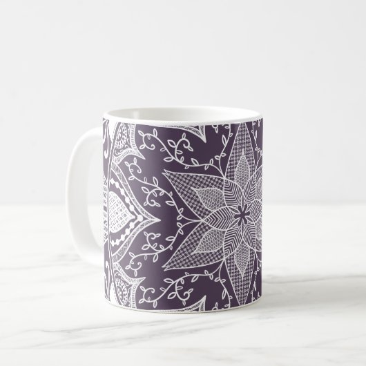 Plum Mandala Kaffeetasse (Vorderseite Links)