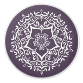 Plum Mandala Keramikknauf (Vorderseite)