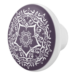 Plum Mandala Keramikknauf