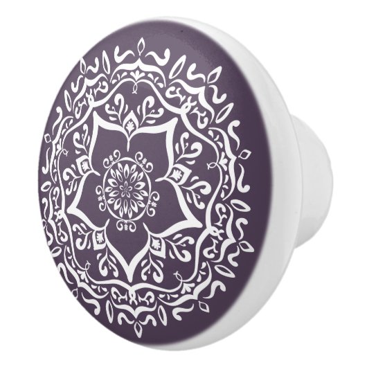Plum Mandala Keramikknauf (Rechts)